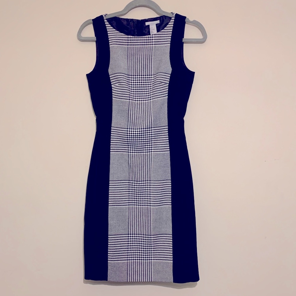 H&M houndstooth fitted dress size S